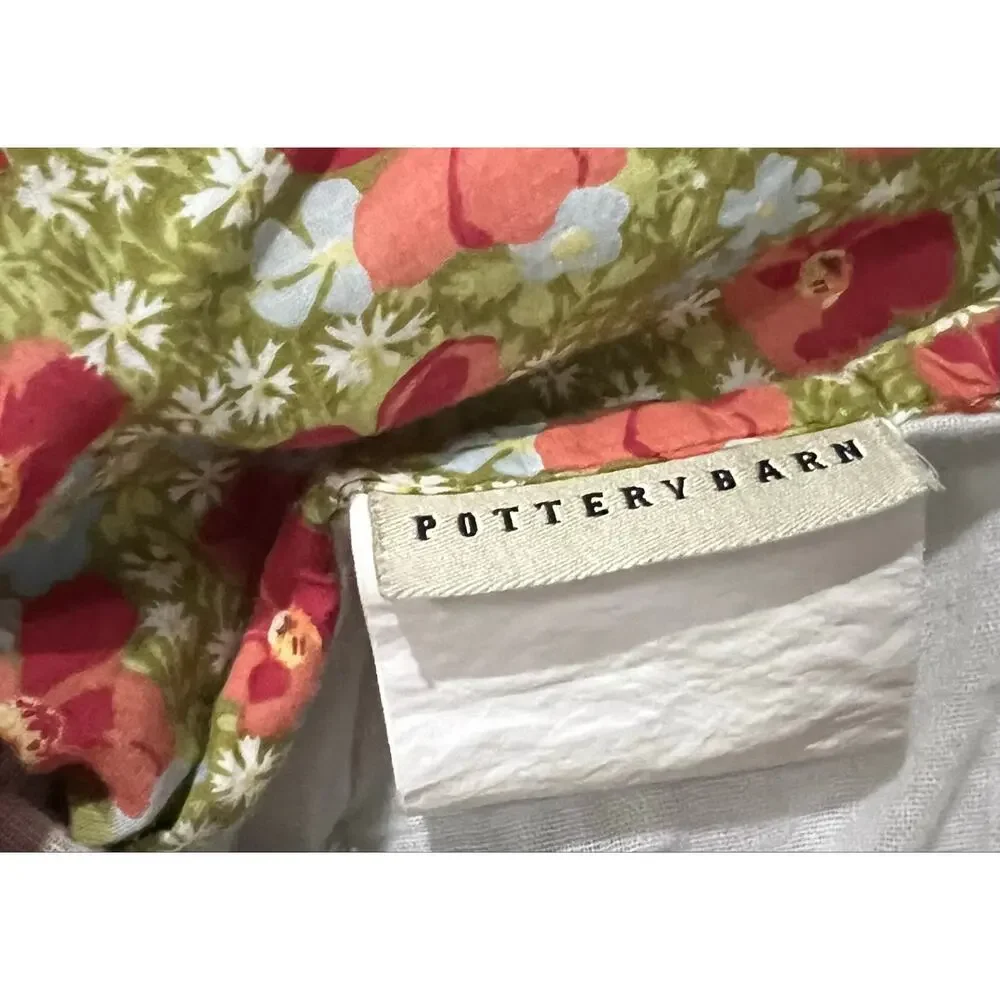 Waverly Sanctuary Rose King Pillow Shams Covers Set of 2 Red Blue Toile Floral